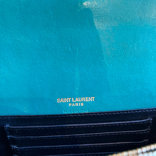 SAINT LAURENT Kate Green Smooth Calfskin Monogram Belt Bag