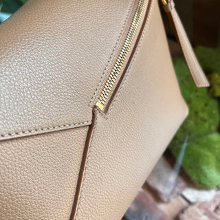 LOEWE Puzzle Edge Small Toffee Soft Grained Calfskin Top Handle Bag