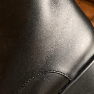 CHANEL Black Leather Interlocking CC Platform Boots w/ Velvet Toes SZ 39 (US 9)