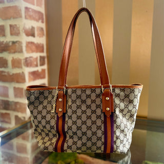 GUCCI GG Canvas Web Jolicoeur Tote