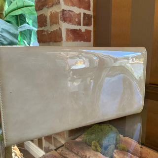 JIMMY CHOO Milla Beige Patent Leather Clutch