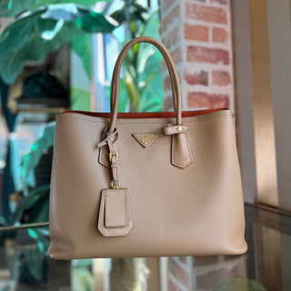 PRADA Beige Saffiano Leather Tote