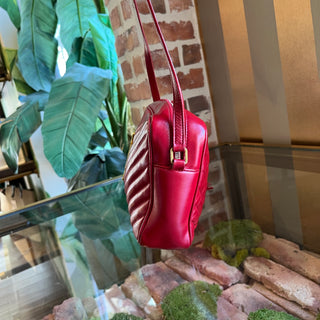 SAINT LAURENT Lou Camera Red Chevron Quilted Crossbody Bag