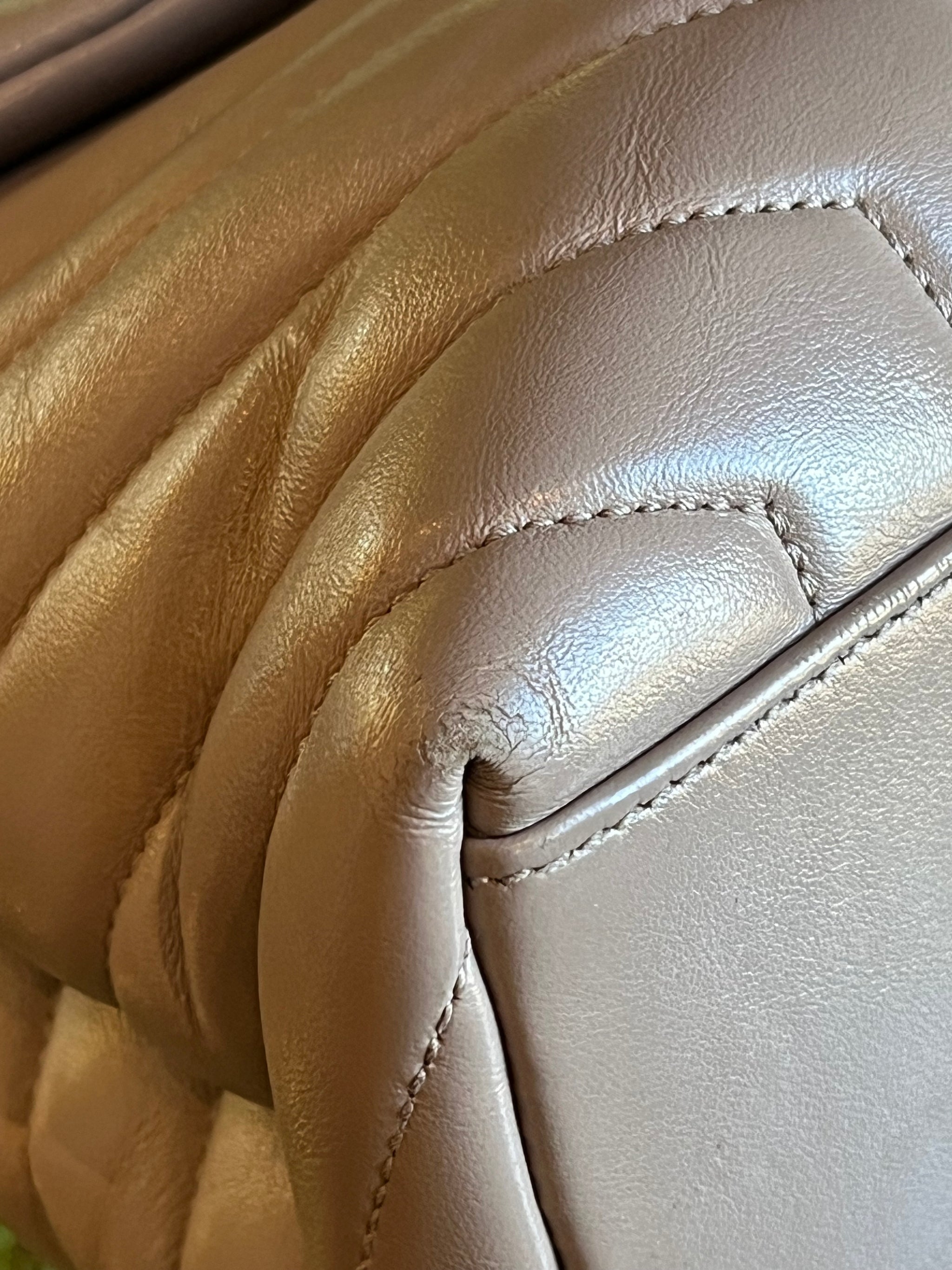 Saint Laurent Beige Loulou Y-Quilted Leather Medium Chain Shoulder Bag