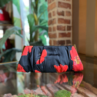 DOLCE&GABBANA Black Floral Satin Clutch