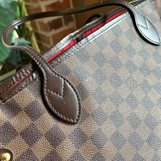 LOUIS VUITTON Neverfull MM Damier Ebene Brown Canvas Tote Bag