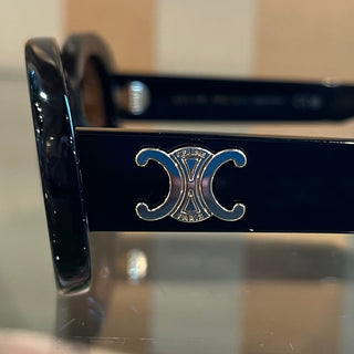 CELINE CL40194U Triomphe Black Acetate Oval Sunglasses