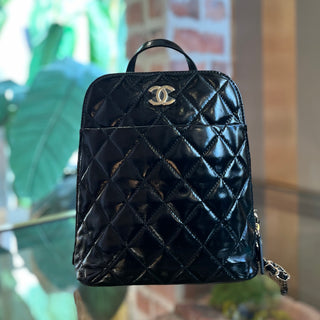 CHANEL My Pocket Quilted Shiny Calfskin Backpack