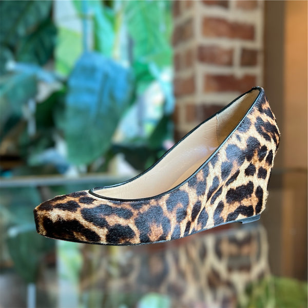 CHRISTIAN LOUBOUTIN Melissa Pony Hair Leopard Print Wedges SZ36.5(6.5U