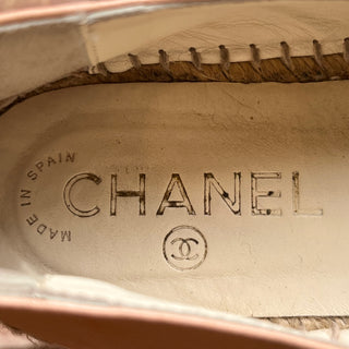 CHANEL CC Nude Lambskin Espadrilles SZ 41 (US 11)