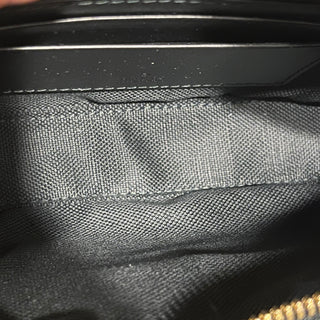 GUCCI Black Super Mini Pochette Black GG Embossed Leather Crossbody Bag
