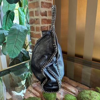STELLA MCCARTNEY Metallic Blue Falabella Shoulder Bag