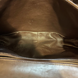 CHANEL Vintage Brown Lambskin Leather Clutch Bag