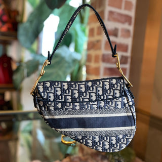 CHRISTIAN DIOR Saddle Dior Oblique Embroidery Shoulder Bag