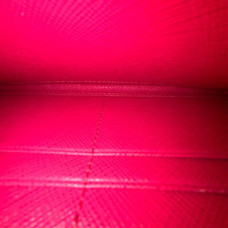 PRADA Pink Saffiano Leather Continental Wallet
