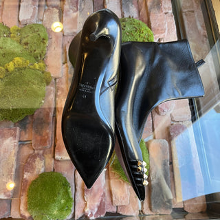 VALENTINO Rockstud Alcove Leather Ankle Booties SZ41(11US)