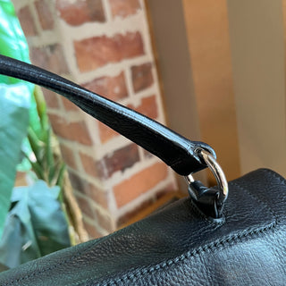 SAINT LAURENT Muse Black Leather Tote Bag