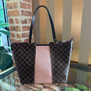 LOUIS VUITTON Damier Canvas and Magnolia Taurillon Leather Jersey Tote Bag