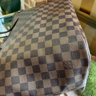 LOUIS VUITTON Neverfull MM Damier Ebene Brown Canvas Tote Bag