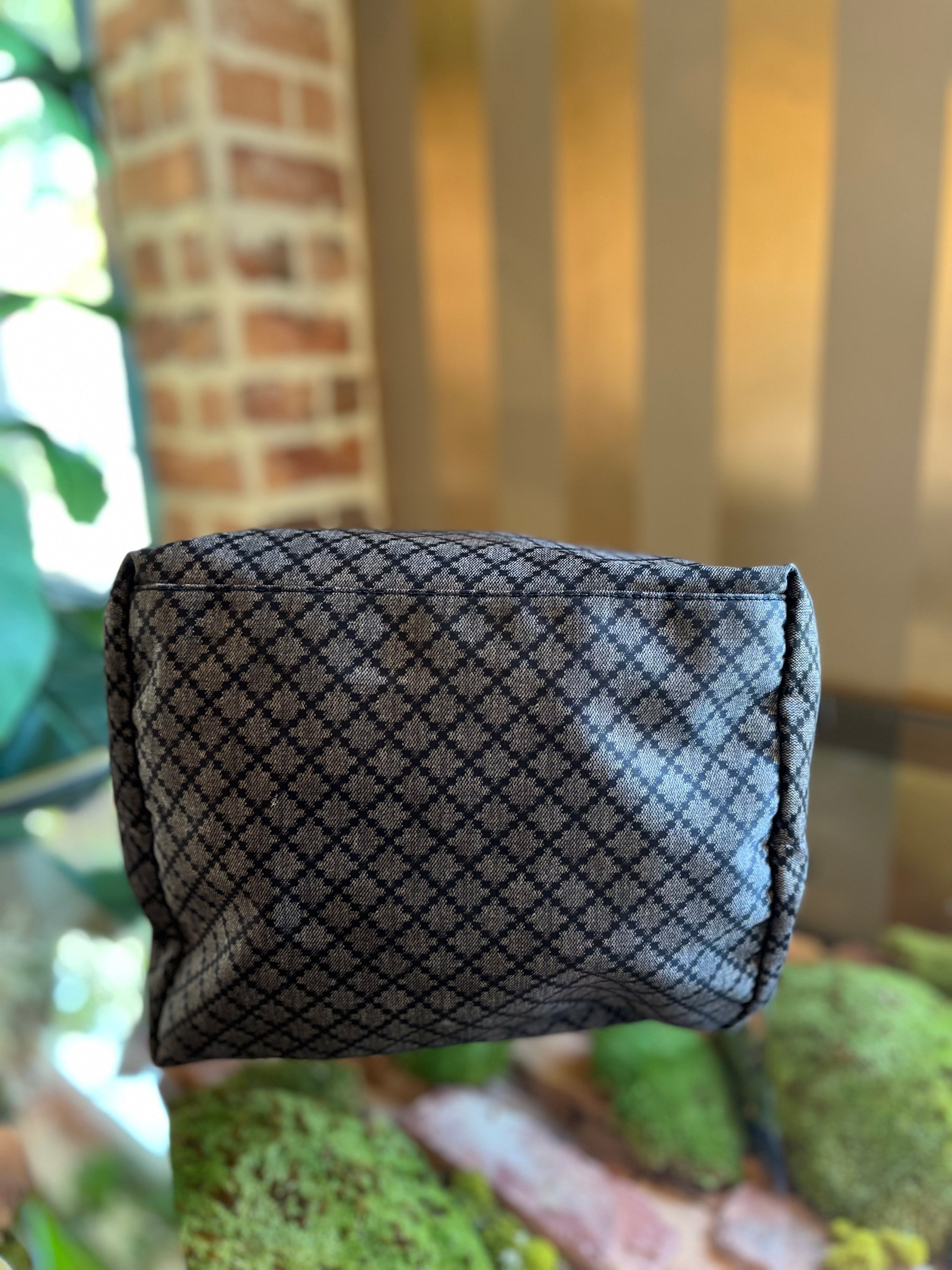 Gucci Navy Blue Diamante Nylon Tote Bag