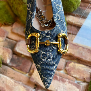 GUCCI Horsebit GG Denim Flats SZ 36.5 (US 6.5)