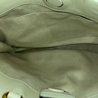 GUCCI Horsebit 1955 Medium White Leather Tote Bag