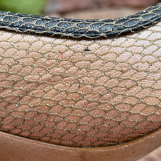CHANEL CC Lace Pink/Black Leather Heels SZ 36.5 (US 6.5)