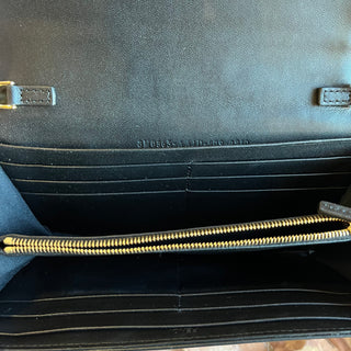 FENDI Baguette Continental Wallet on Chain Black Nappa FF Embossed Crossbody