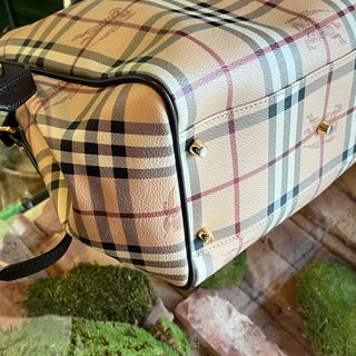 BURBERRY Small Canterbury Beige Haymarket Check Tote Bag