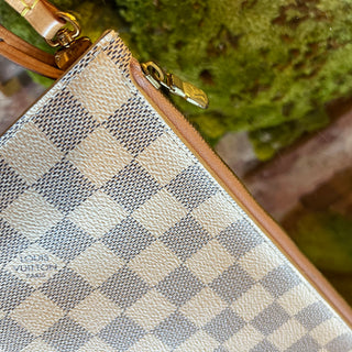 LOUIS VUITTON Neverfull MM Damier Azur Canvas Tote Bag