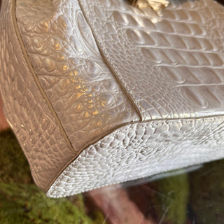 BRAMIN White Croc Embossed Iridescent Crossbody