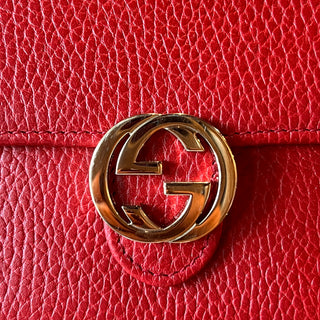 GUCCI Interlocking G Logo Red Dollar Compact Bi-Fold Wallet