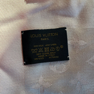 LOUIS VUITTON Shine Pink Silk Blend Monogram Shawl