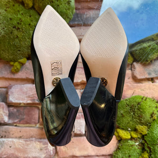TORY BURCH Black Leather Sling Back Pointed Toe Pumps SZ 8.5