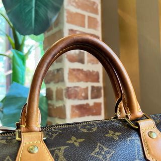 LOUIS VUITTON Speedy 35 Brown Monogram Canvas Satchel Bag