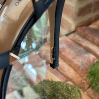 VALENTINO Rockstud Accents Black Leather Gladiator Heels 36