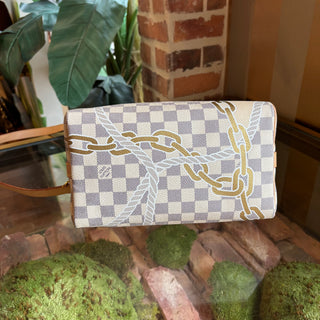 LOUIS VUITTON Speedy Bandoulière 25 Damier Azur Nautical Canvas Satchel