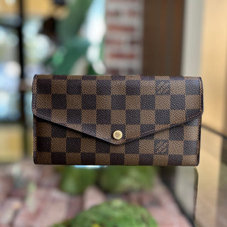 LOUIS VUITTON Sarah Damier Ebene Canvas Wallet