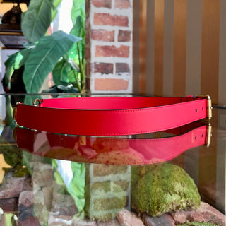 GUCCI Horsebit Red Leather Belt 85/34(6US)