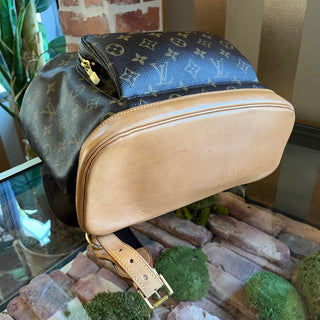 LOUIS VUITTON Montsouris GM Brown Monogram Canvas Drawstring Backpack
