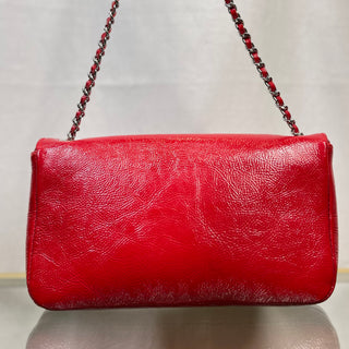 CHANEL CC Frame Pochette Red Patent Leather Clutch ADI1103