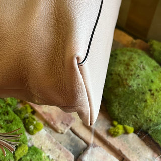 GUCCI Pink Pebbled Leather Bamboo Tassel Tote Bag