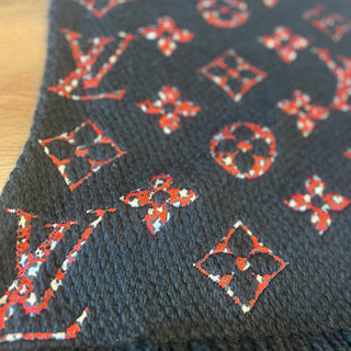 LOUIS VUITTON Giant Logomania Jungle Wool & Silk Scarf
