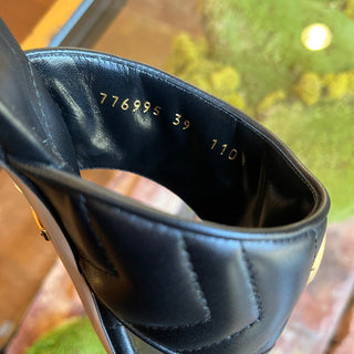 GUCCI GG Marmont Black Chevron Heels SZ39(9US)