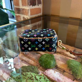 LOUIS VUITTON X TAKASHI MURAKAMI Black Monogram Multicolore Wapity Case