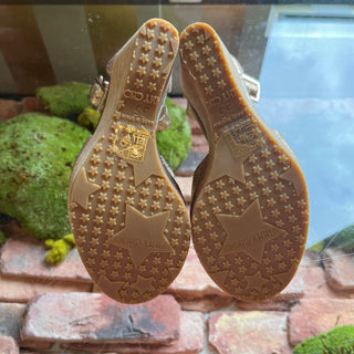 JIMMY CHOO Rose Gold Glitter Cork Wedges SZ 35 (US 5)