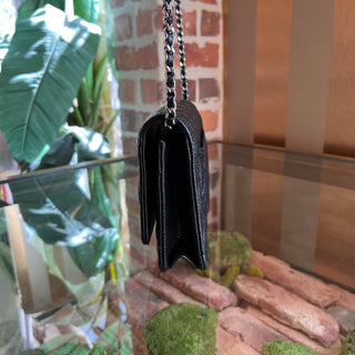 CHANEL Wallet On Chain Black Quilted Caviar Leather Crossbody Bag