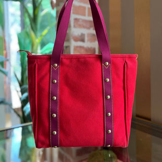LOUIS VUITTON Antigua Cabas MM Rouge Toile Canvas Tote Bag
