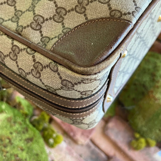 GUCCI Beige Brown GG Supreme Monogram Coated Canvas Vintage Satchel Bag