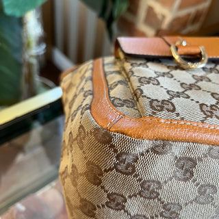 GUCCI Original GG Abbey Pocket Brown Canvas Tote